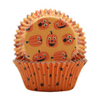 Halloween Bakförmchen & Cupcake Dekorationensset - Jack-o-Lantern (48 Stück)