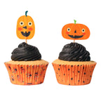 Halloween Bakförmchen & Cupcake Dekorationensset - Jack-o-Lantern (48 Stück)