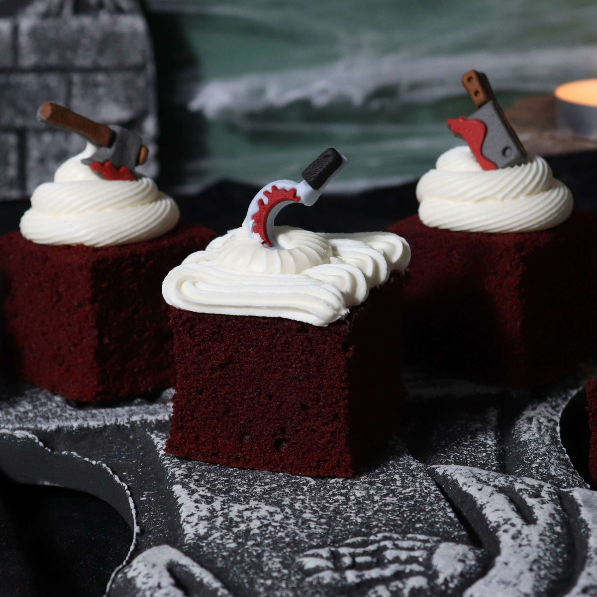 Halloween Décorations en Sucre Comestibles - Couteaux Ensanglantés (12 pièces)
