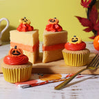 Halloween Essbare Zucker Tortenaufsatz - Kürbisfratze (12 Stück)
