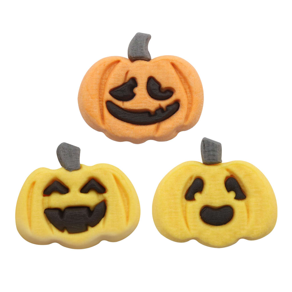 Halloween Essbare Zucker Tortenaufsatz - Kürbisfratze (12 Stück)