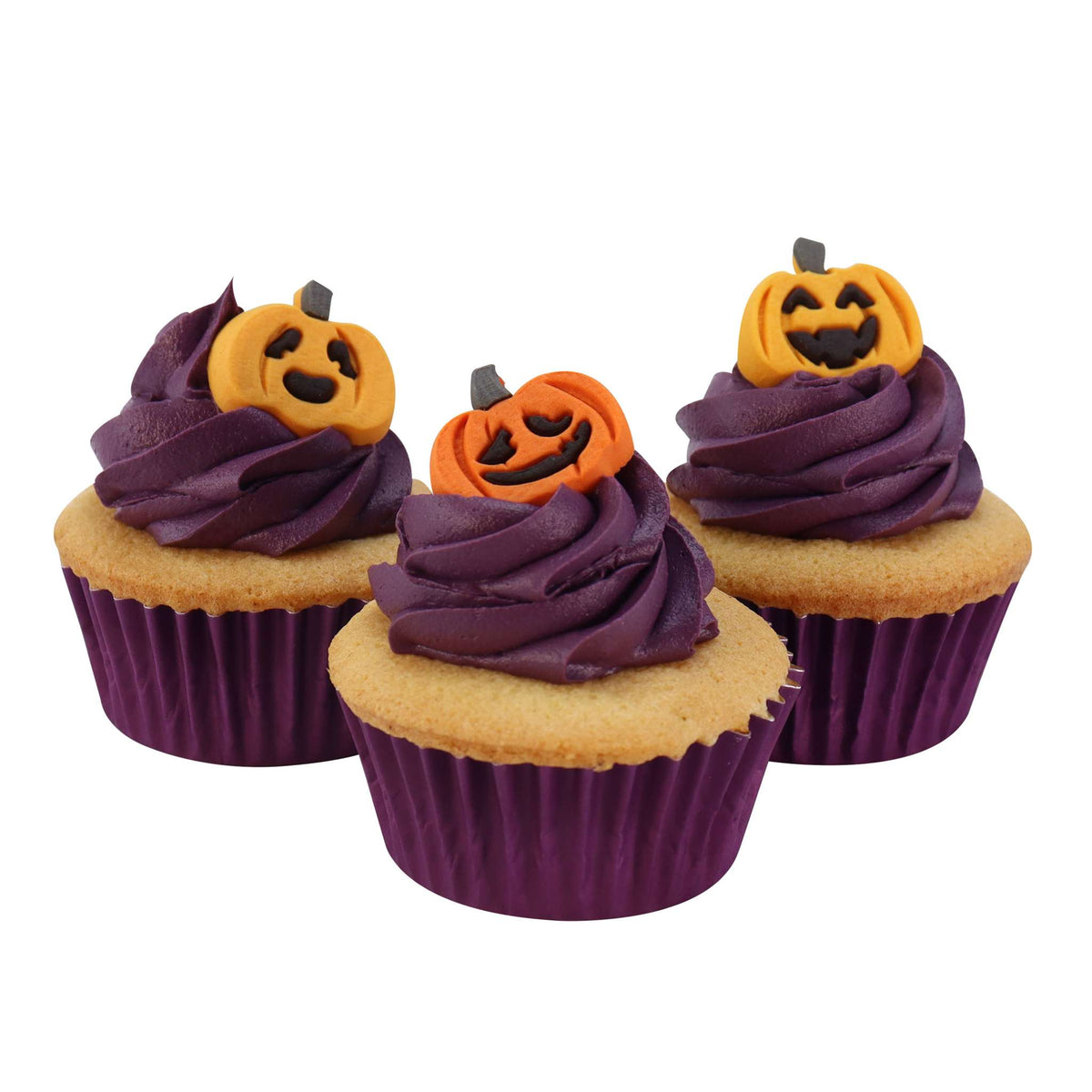Halloween Essbare Zucker Tortenaufsatz - Kürbisfratze (12 Stück)