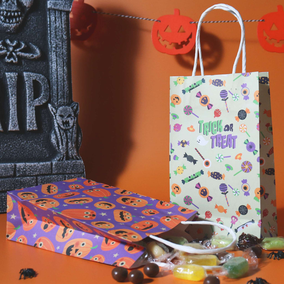 Pumpkin Party Treat Bags Pk/4