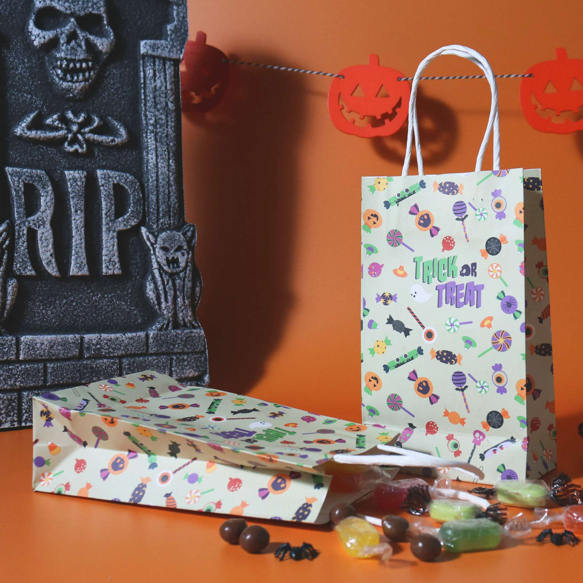 Trick Or Treat Paper Treat Bags Pk/4
