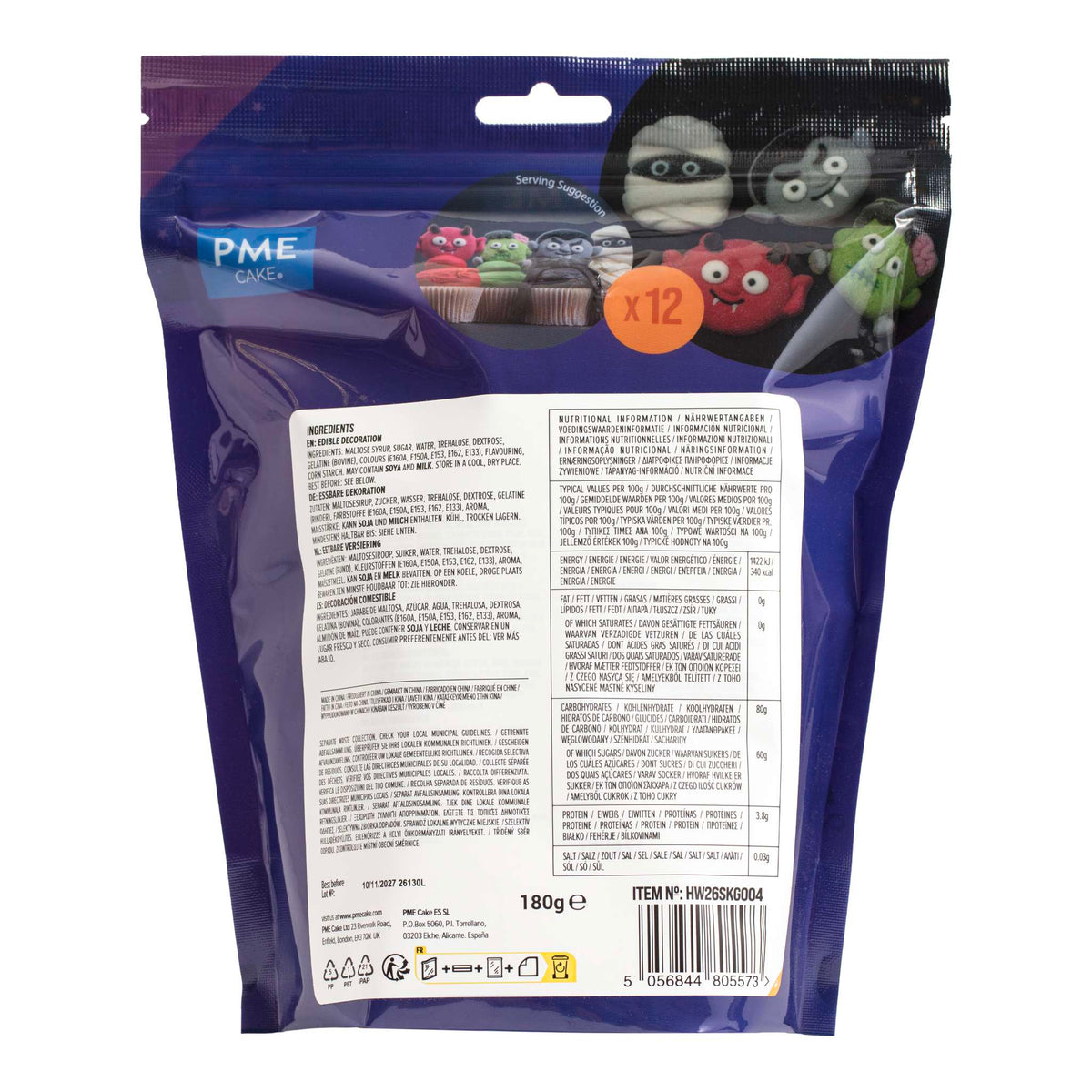 Marshmallow Treats - Gruselige Freunde Pk/12 (180g / 6.35oz)