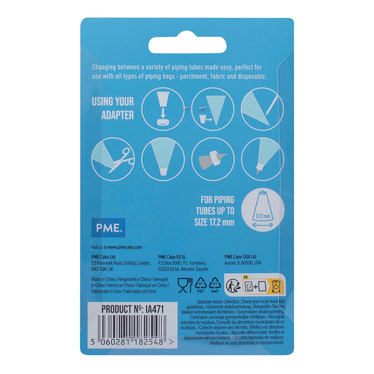 PME Icing Bag Adaptors Set/3 (17.2mm)
