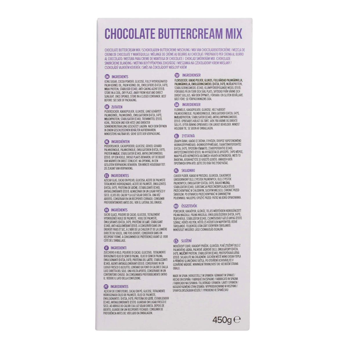 Préparation pour Glaçage crème au beurre - Chocolat (450g)