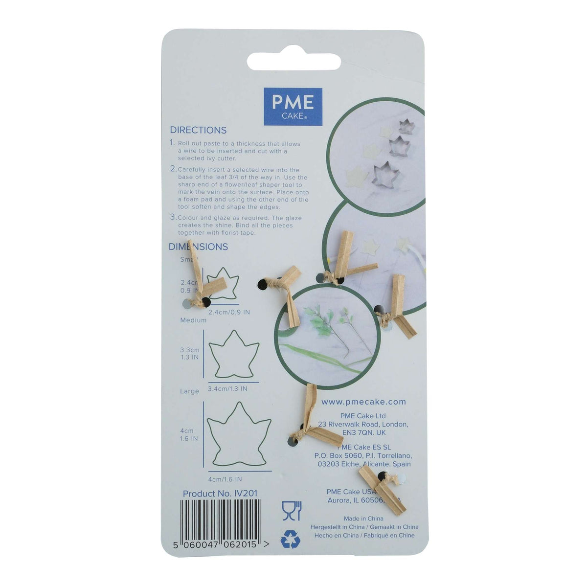 Ivy Leaf Fondant Cutters Set Of 3