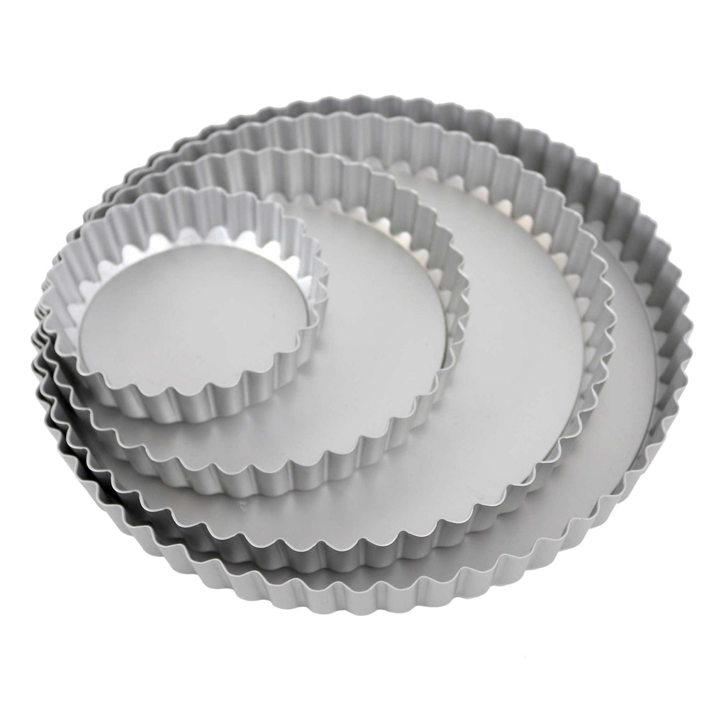 Loose Bottom Flan Aluminium Cake Tin (4 x 1" / 100 x 25mm)