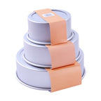 Loose Bottom Round Aluminium Cake Tins Set Of 3 (6, 8, 10" x 3")