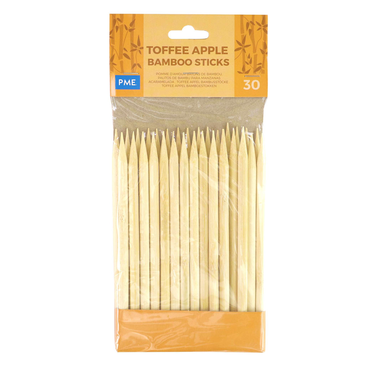 PME Toffee Apfel Bambusstäbchen 13cm (5,1 Zoll), Packung mit 30