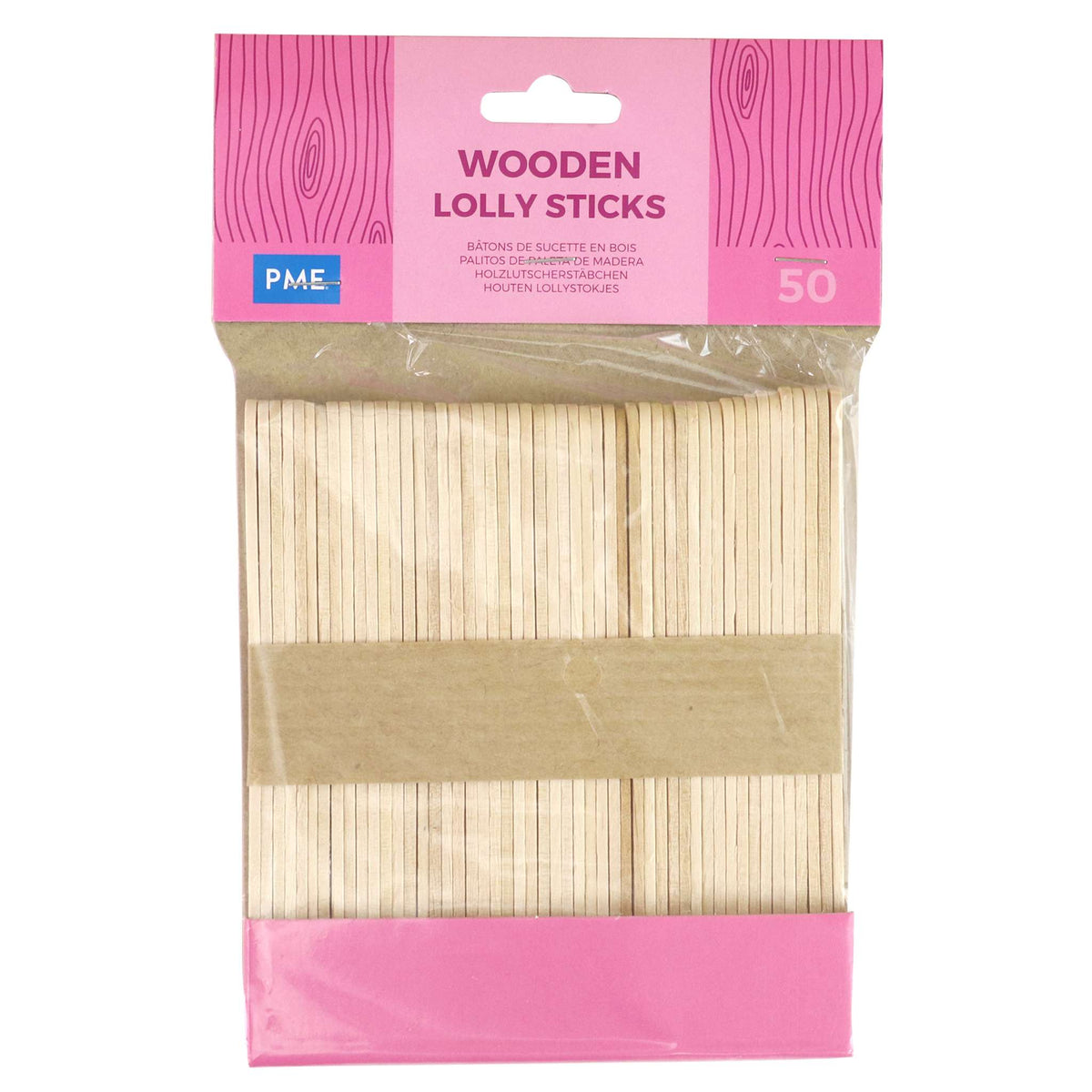 PME Holzlollystäbchen, Packung mit 50