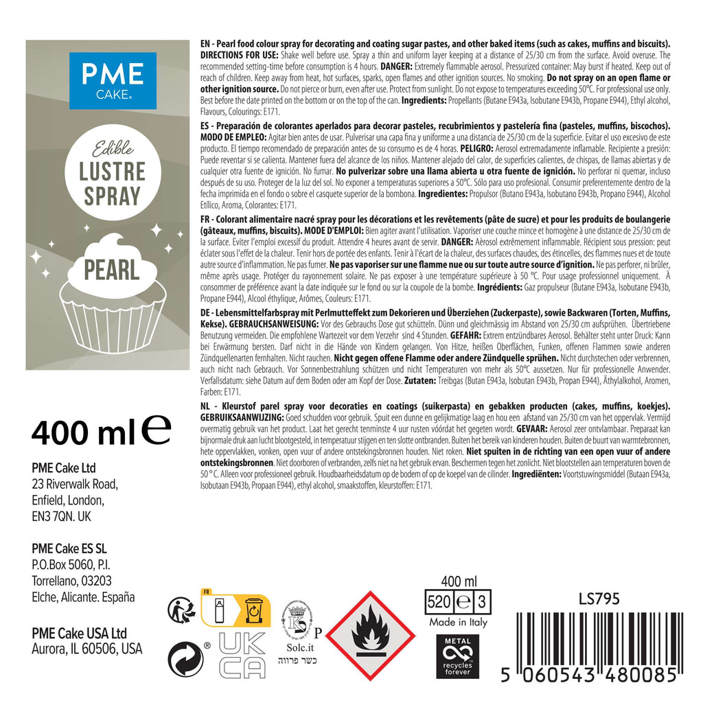 Spray Lustre Comestible - Perla (400ml)