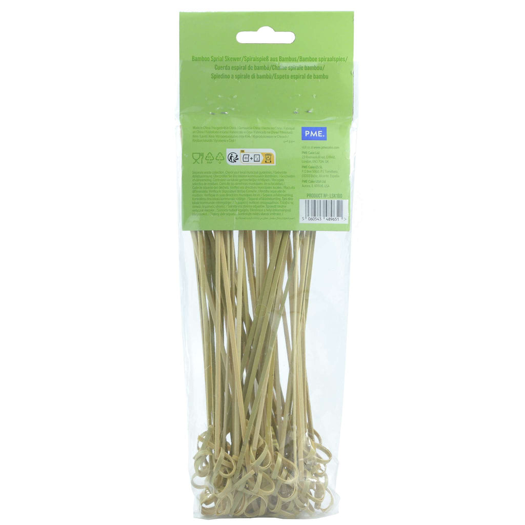 Bamboo Spiral Skewers Pk/50 (18cm)