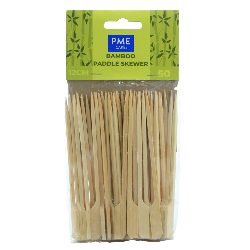 Brochetas de Bambú con forma Plana de 12cm, 50 unidades