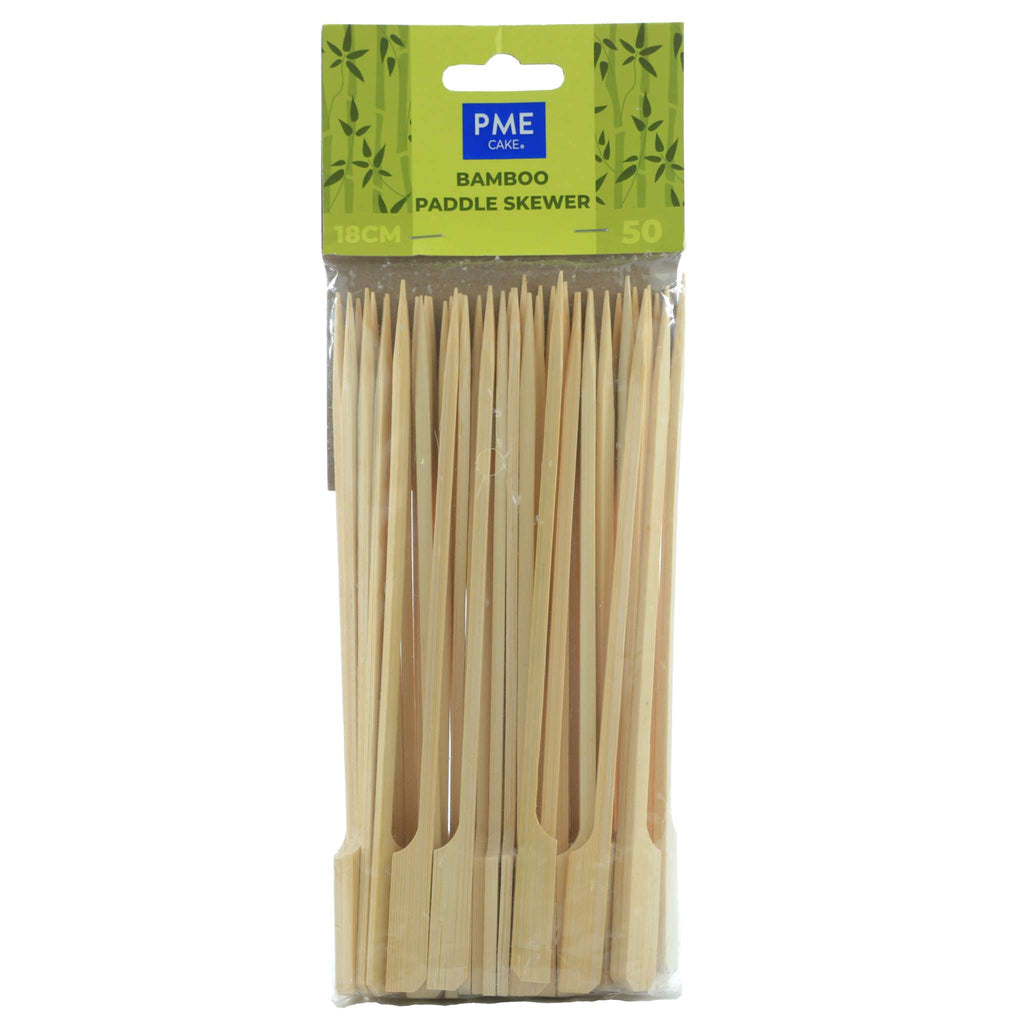 Brochetas de Bambú con forma Plana de 18cm, 50 unidades