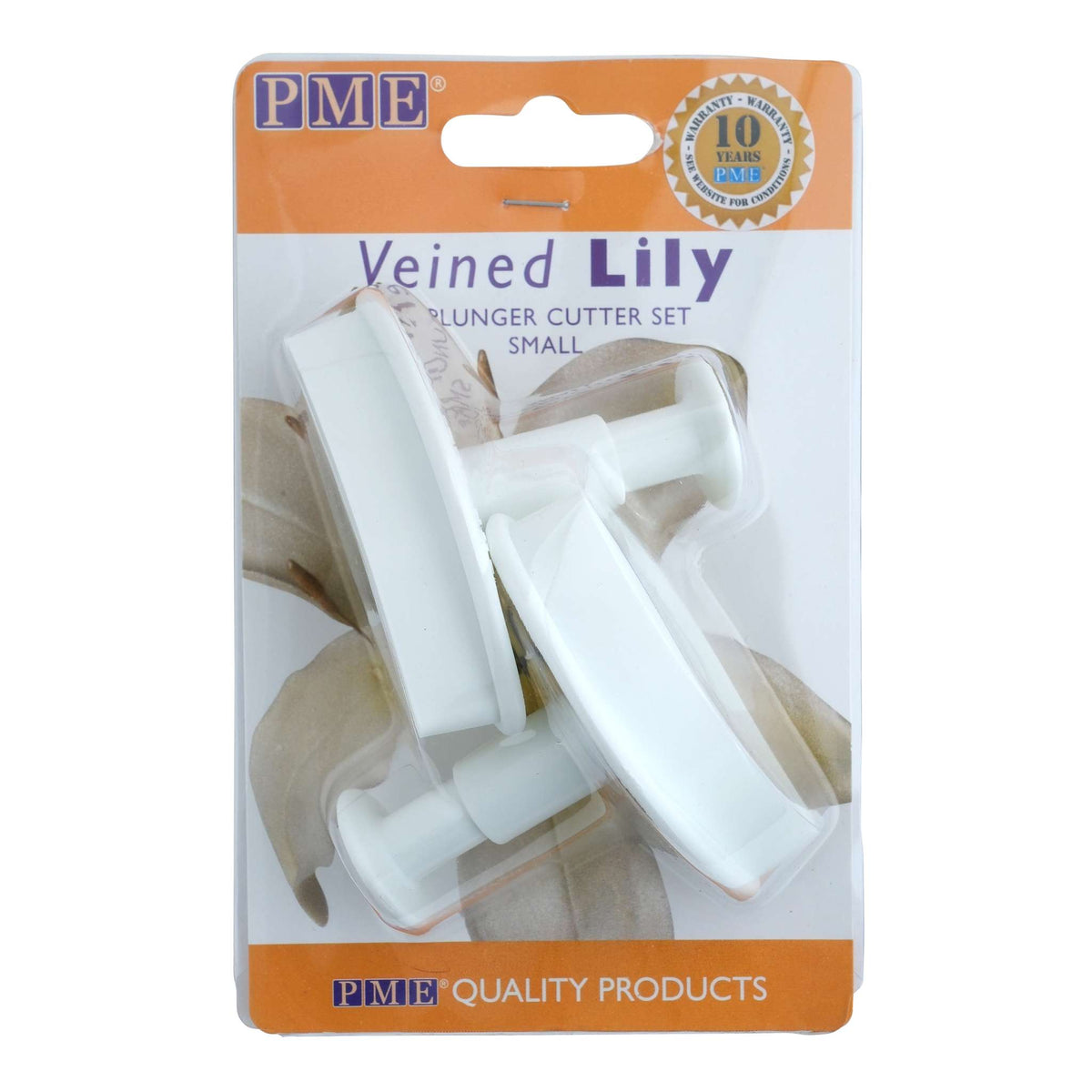 Small Veined Lily Plunger Fondant Cutters Set Of 2