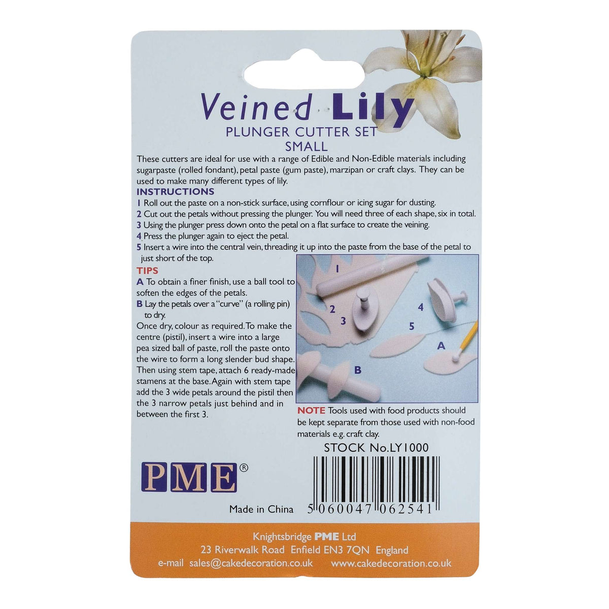 Small Veined Lily Plunger Fondant Cutters Set Of 2