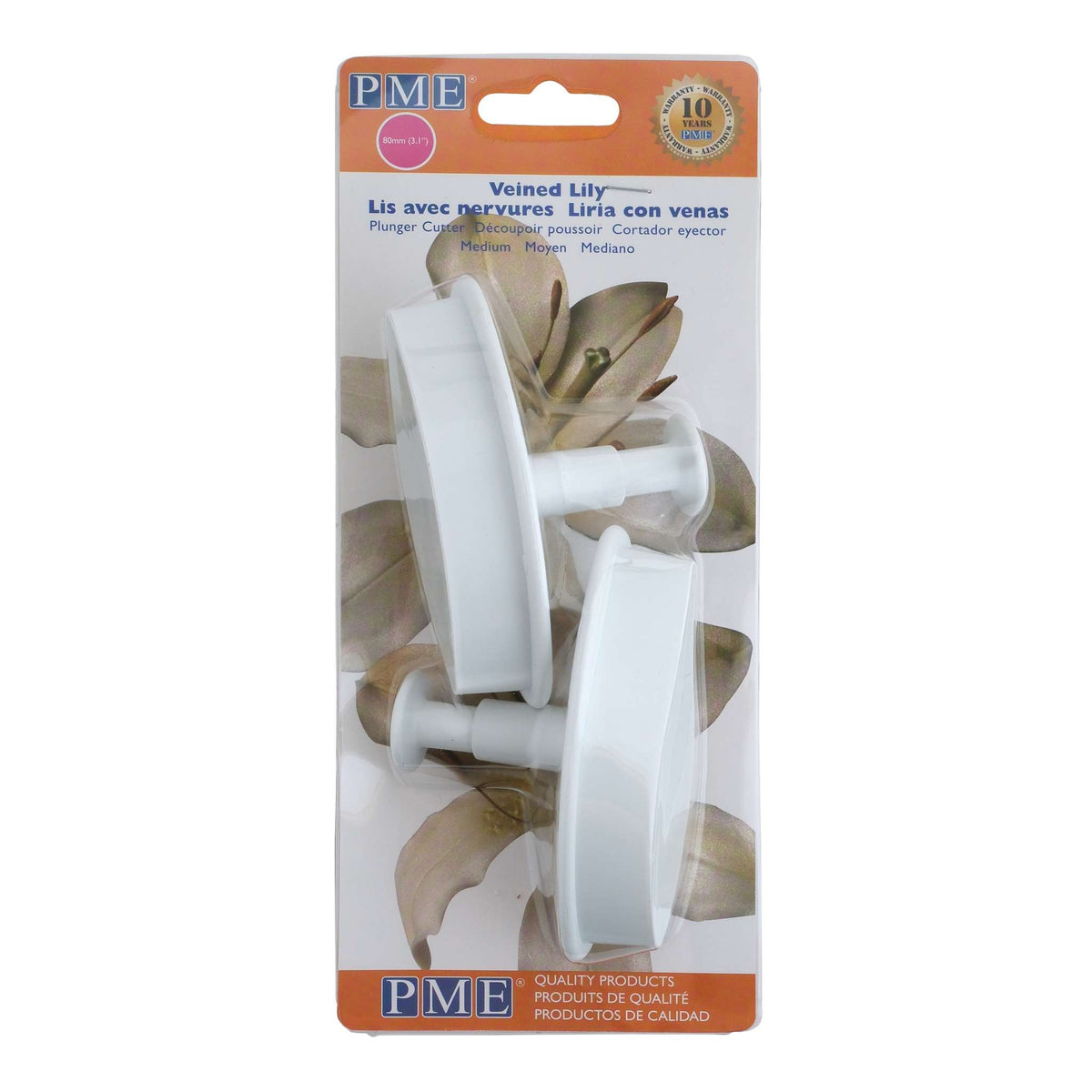 Medium Veined Lily Plunger Fondant Cutters Set Of 2