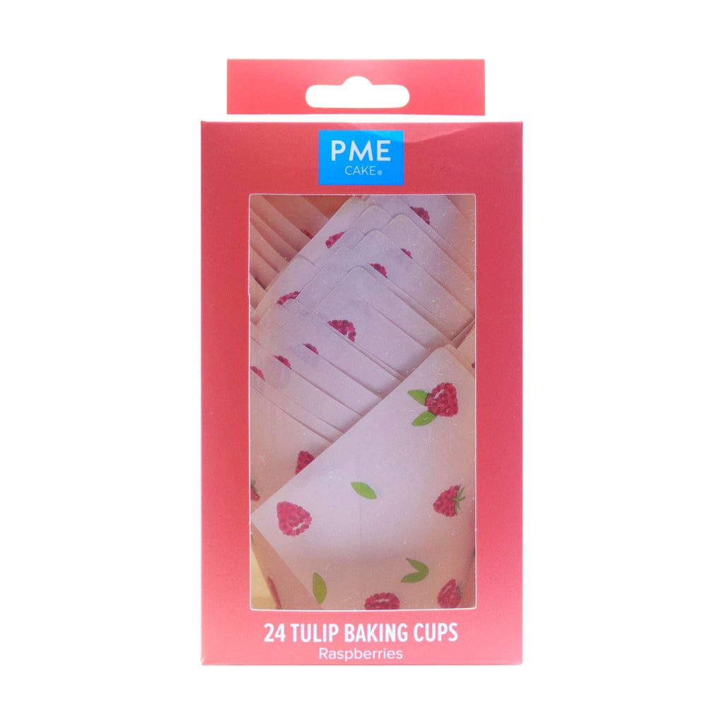 Raspberries Tulip Shaped Baking Cups Pk/24