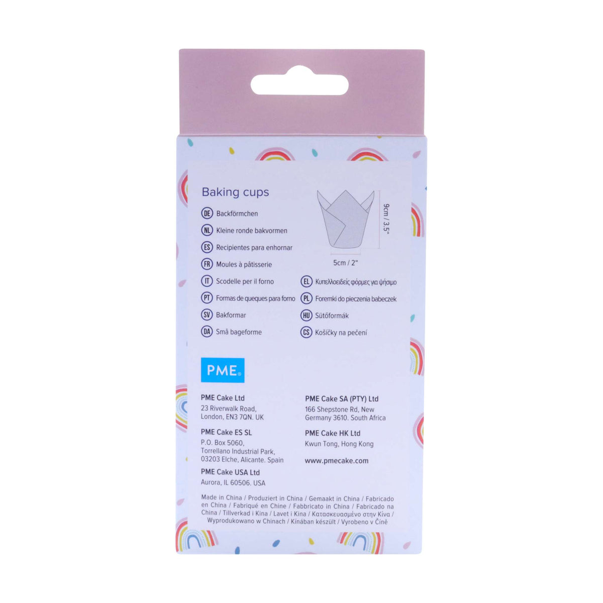 Rainbows Tulip Shaped Baking Cups Pk/24