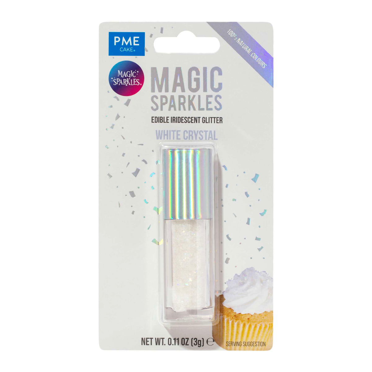 White Crystal Magic Sparkles Edible Iridescent Glitter (3g / 0.11oz)