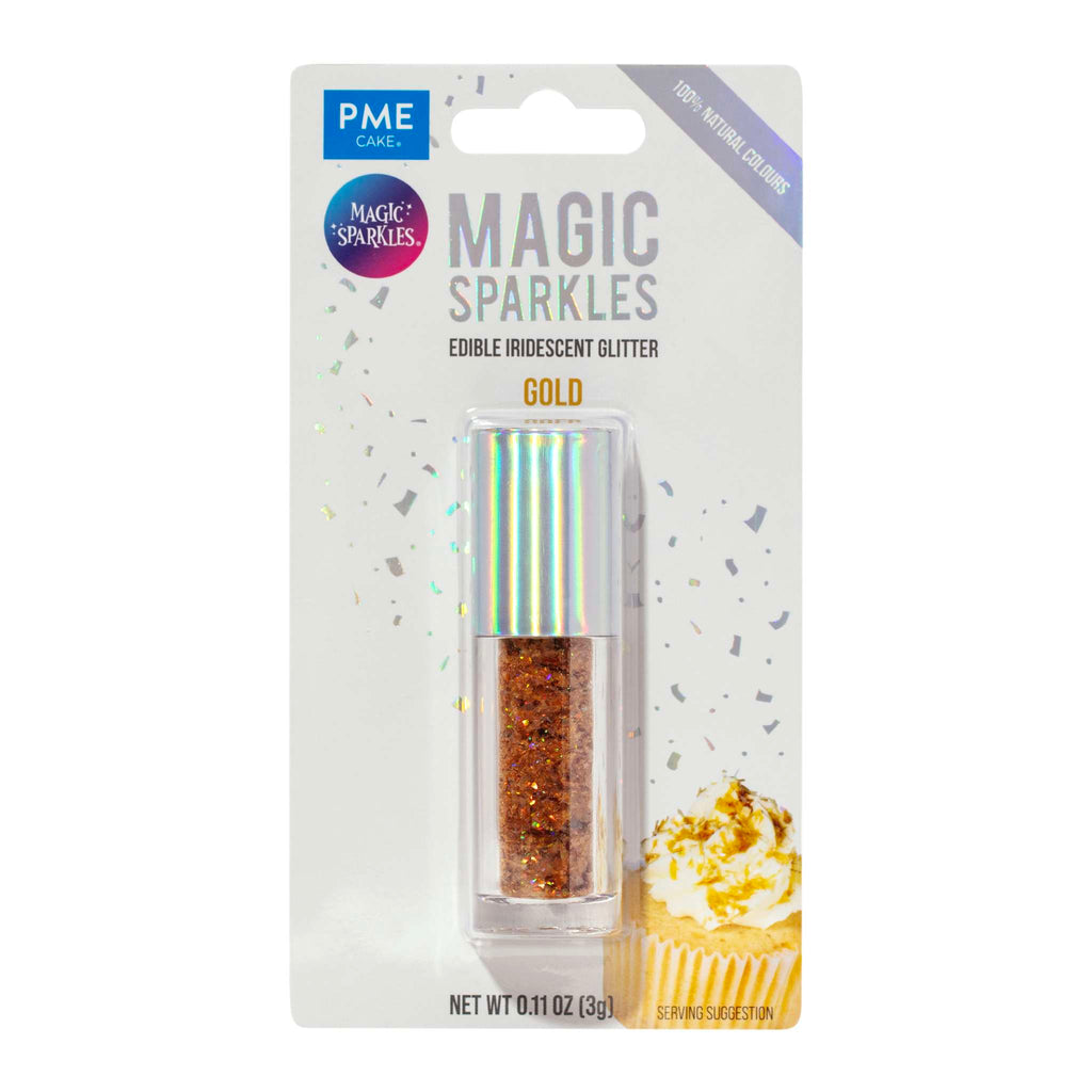 Magic Sparkles, Flocons de Paillettes Irisées Comestibles - Or (3g)