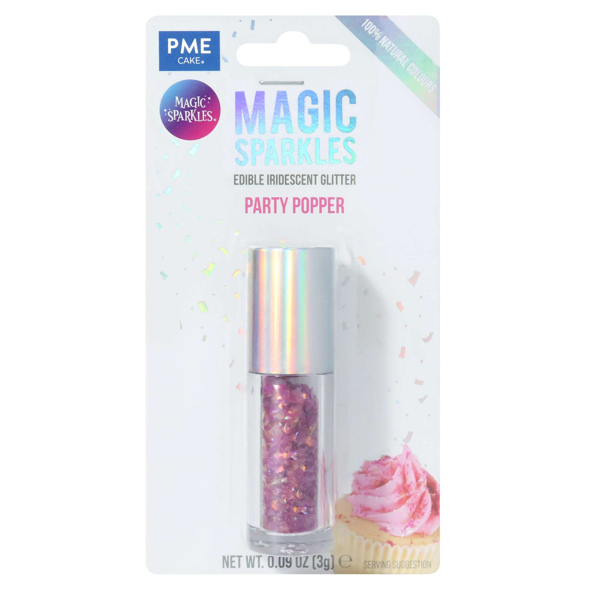 Magic Sparkles, Flocons de Paillettes Irisées Comestibles - Fête en Folie (3g)