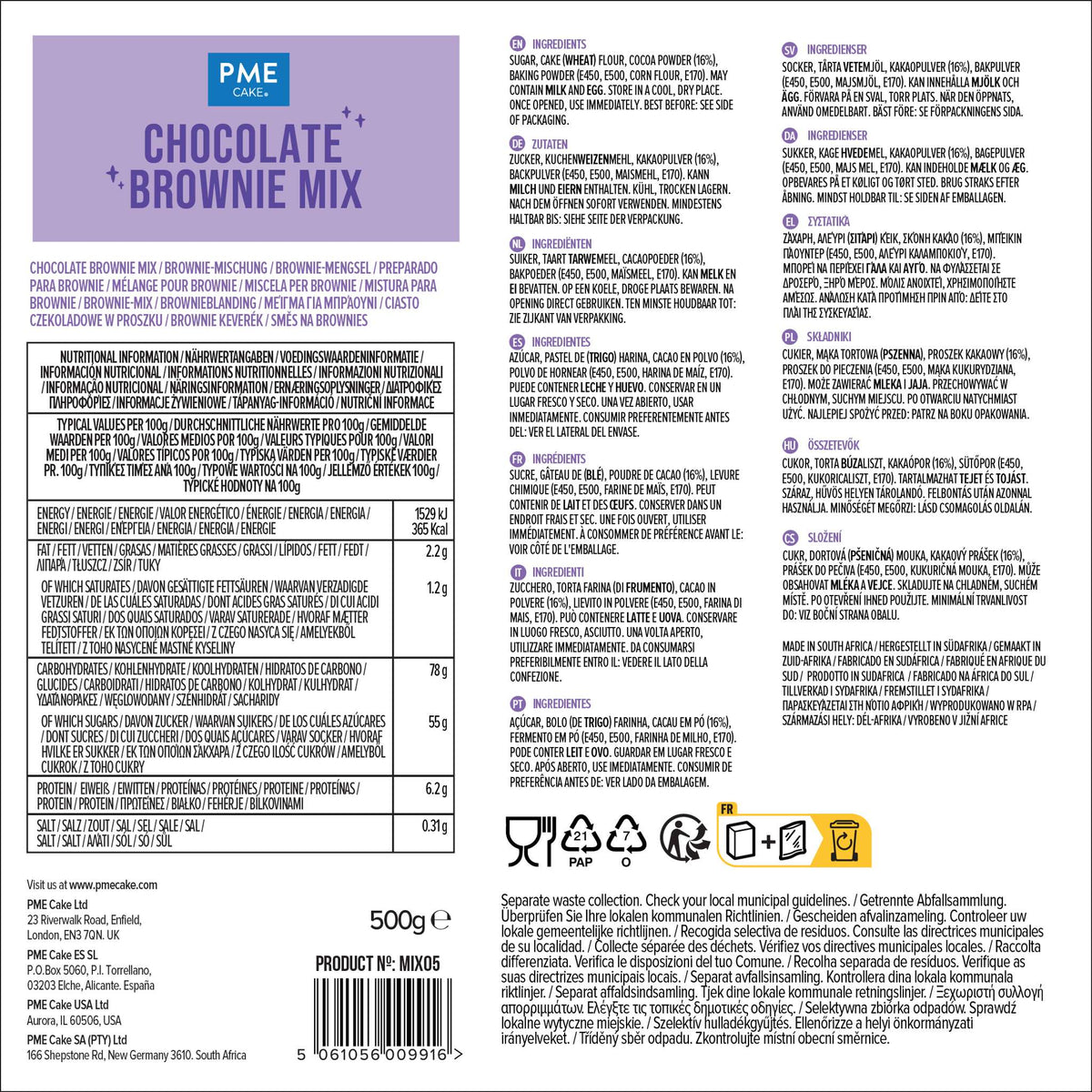 Schokoladen-Brownie Backmischung (500g)