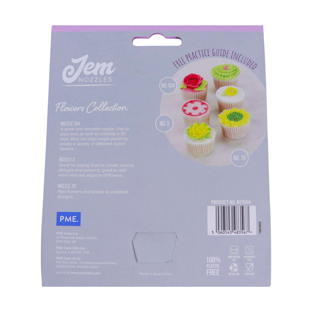 Jem Set de Boquillas - Flores, Pack de 3
