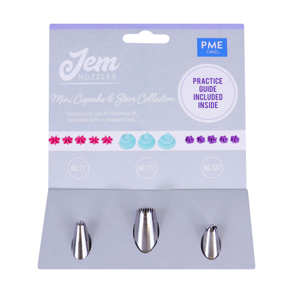 JEM Nozzles Set Of 3 Mini Cupcake & Stars Collection