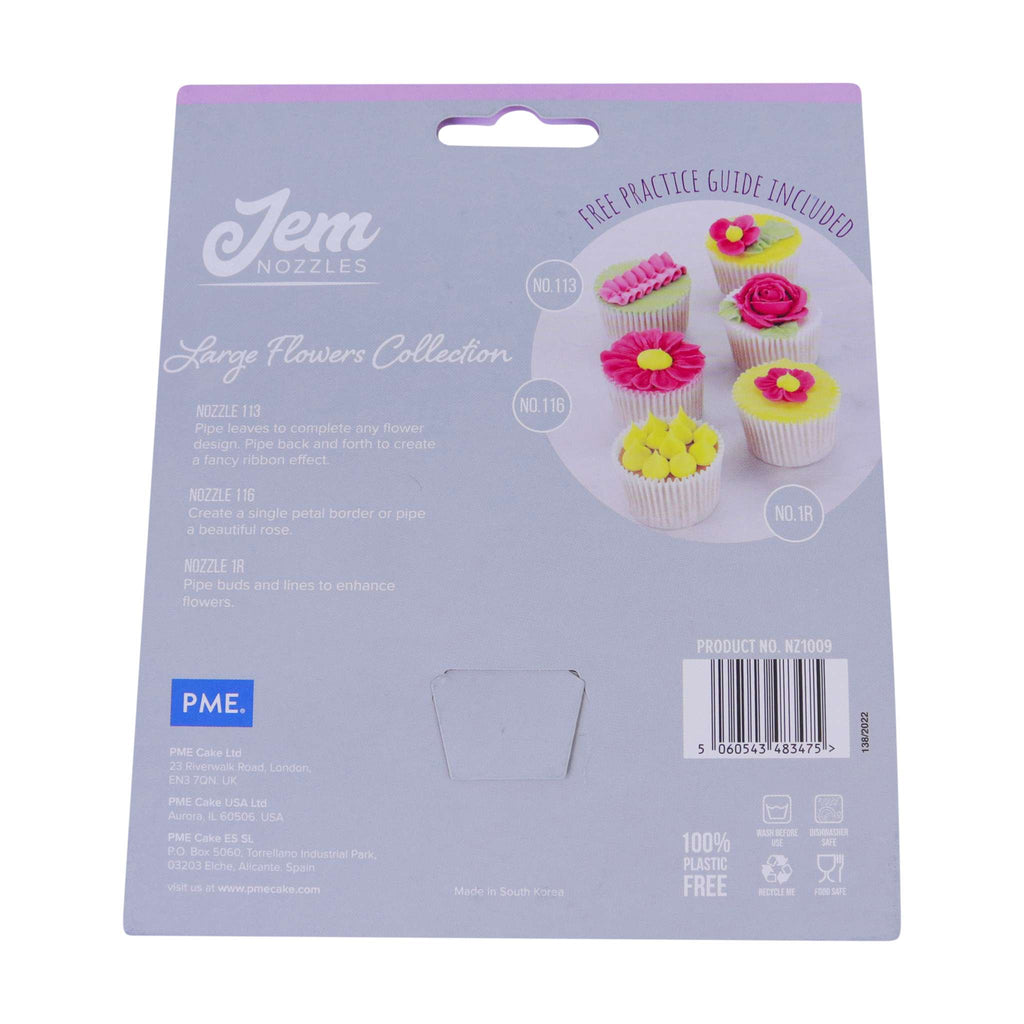 Jem Set de Boquillas - Flores Grandes, Pack de 3