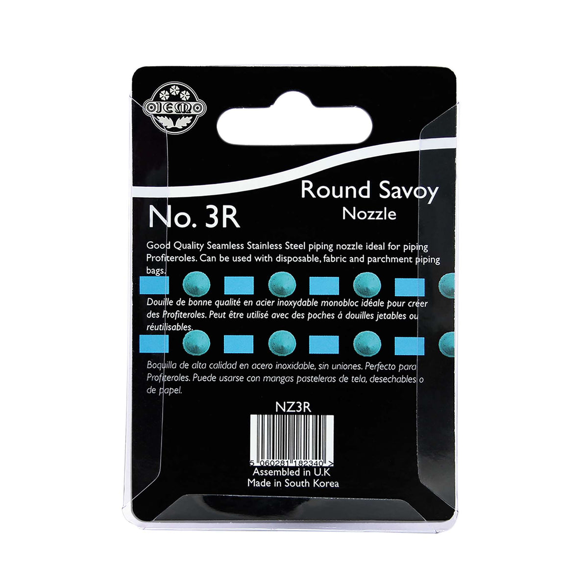 JEM Piping-Tülle - Große Einfache Runde Savoy Piping-Tülle #3R