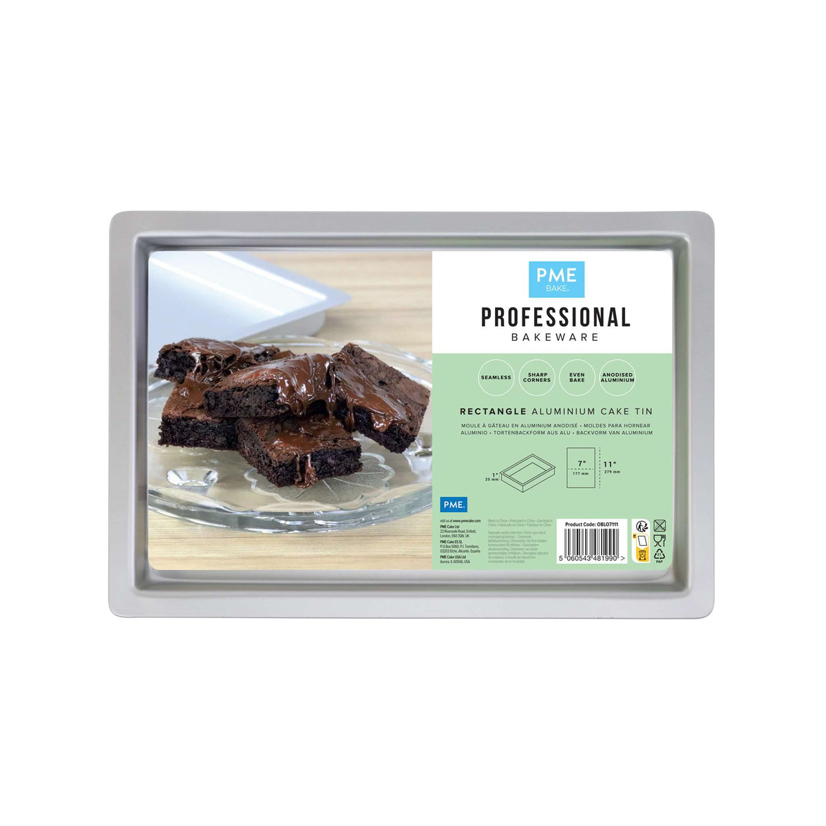 Brownie-Kuchenform (177 x 279 x 25mm / 7 x 11 x 1")