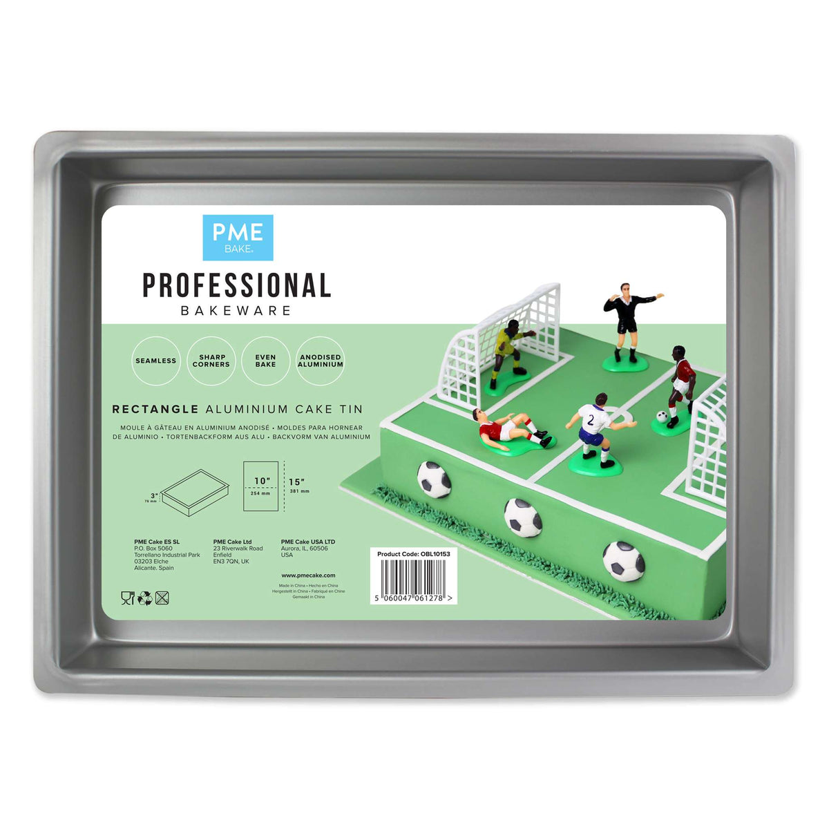 Rectangle Aluminium Cake Tin (10 x 15 x 3" / 254 x 381 x 76mm)