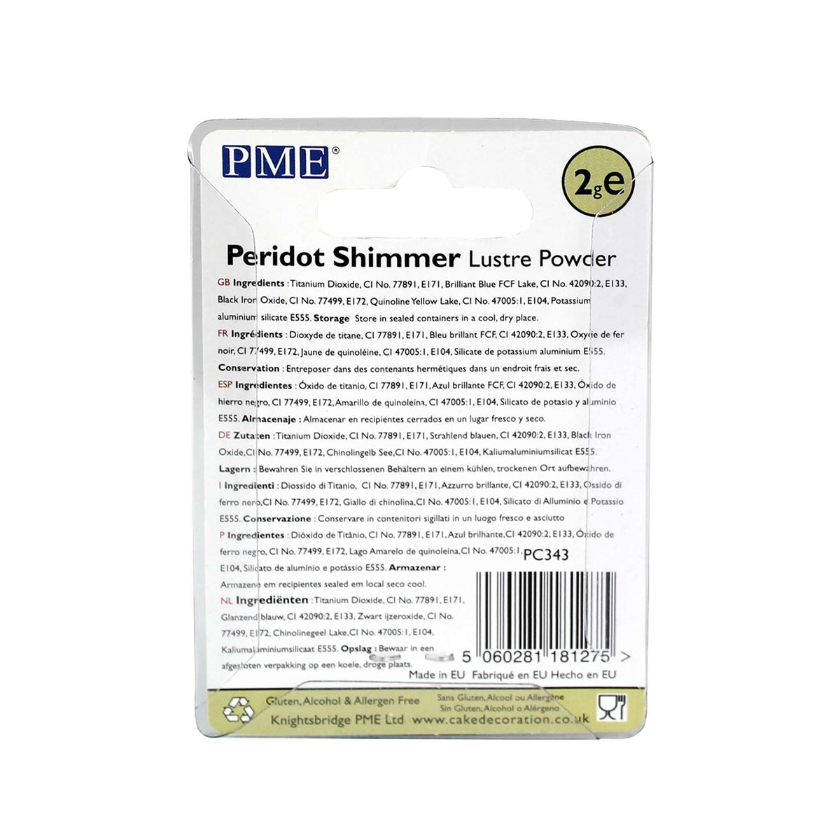 Peridot Shimmer Lustre Powder Food Colour (2g)