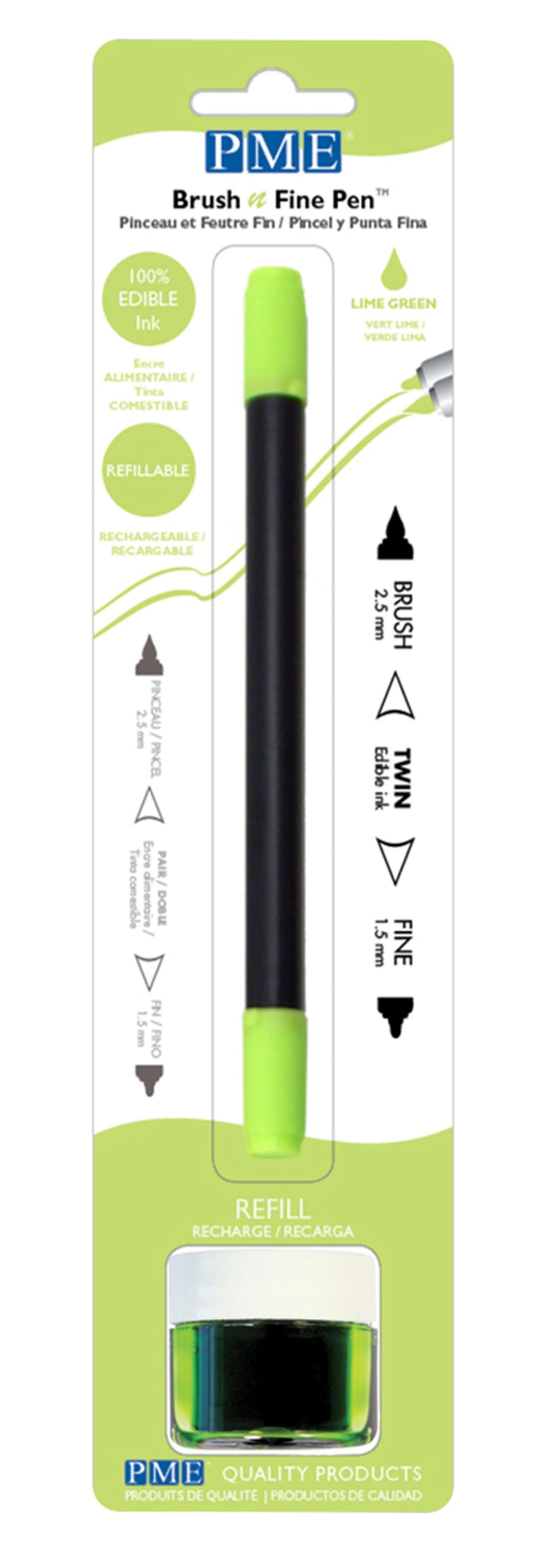 Lime Green Brush & Fine Pen