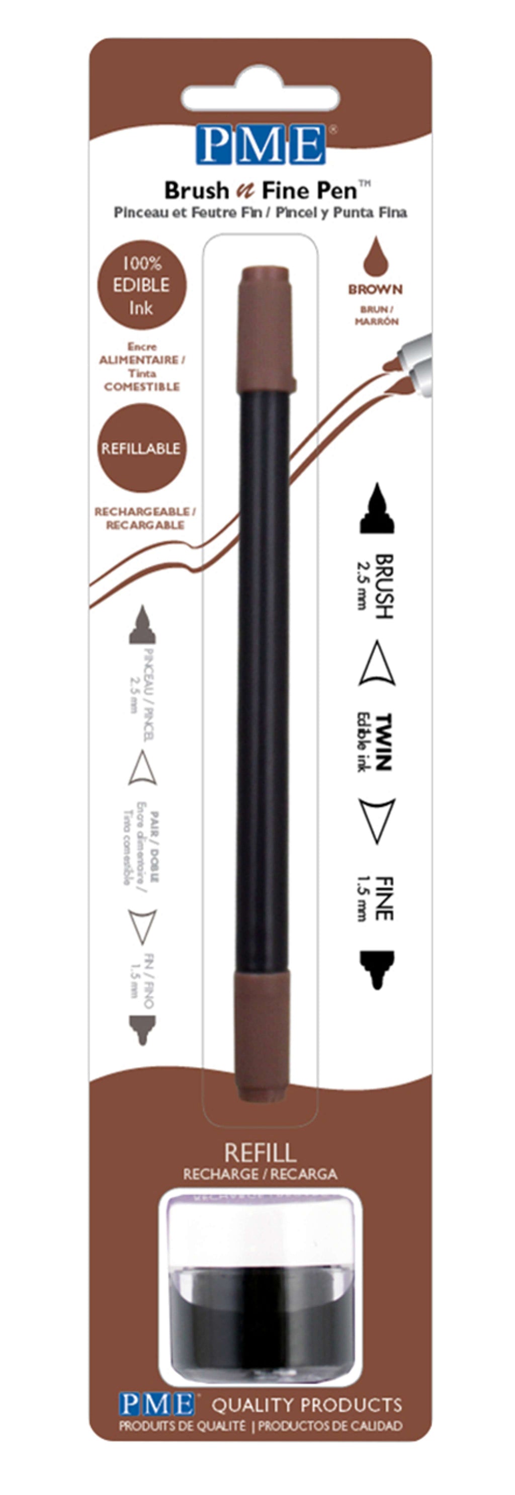 Brown Brush & Fine Pen