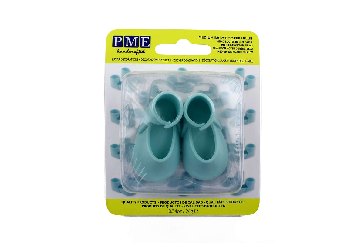 Handcrafted Sugar Toppers - Medium Baby Bootee /Blue