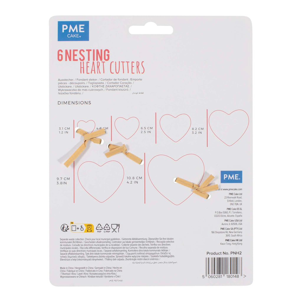 Heart Fondant Cutters Set Of 6