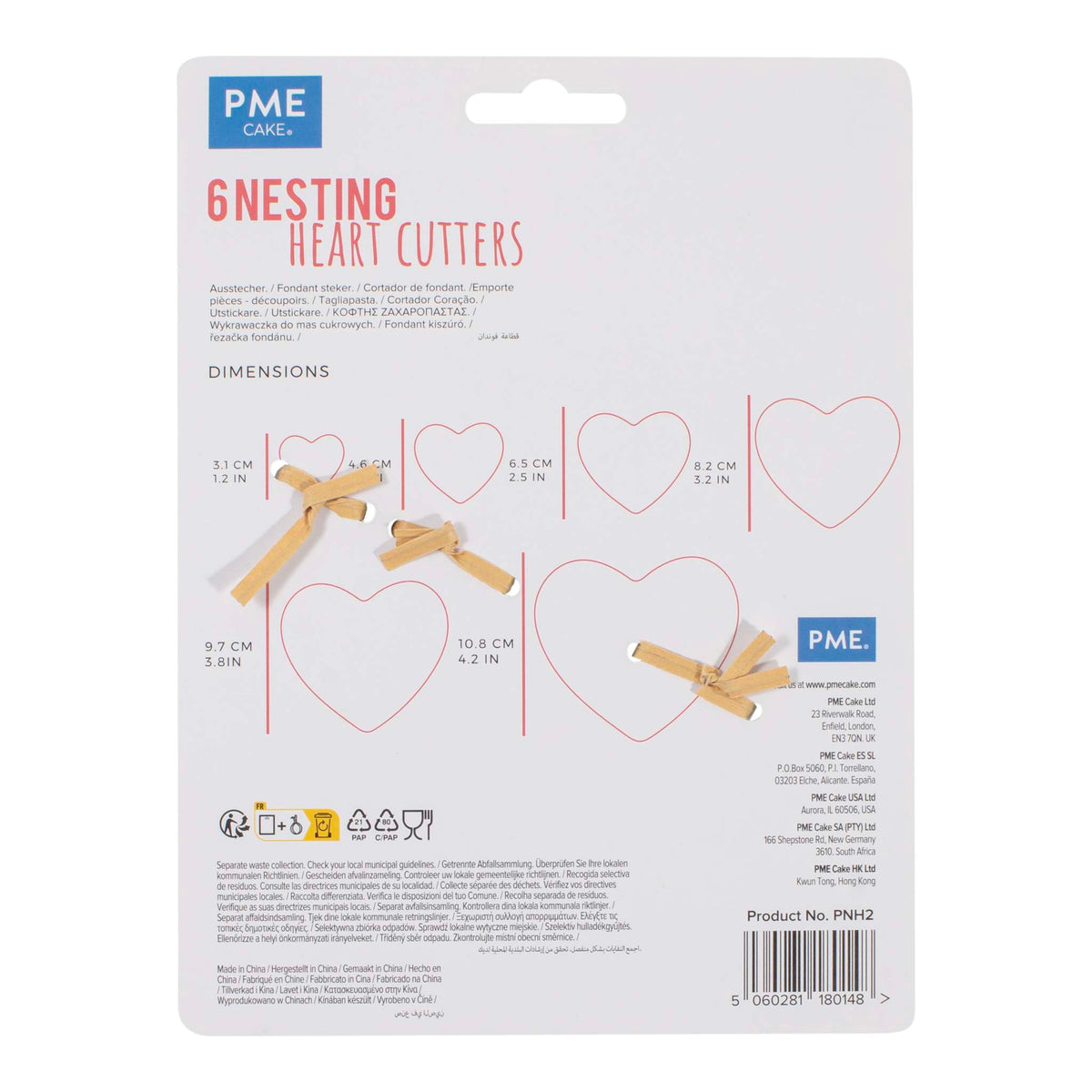 Heart Fondant Cutters Set Of 6