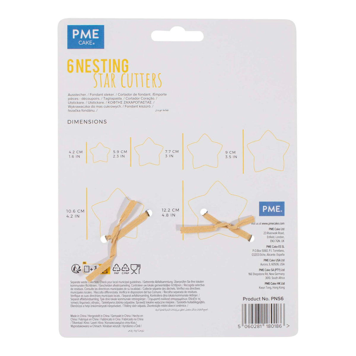 Star Fondant Cutters Set Of 6