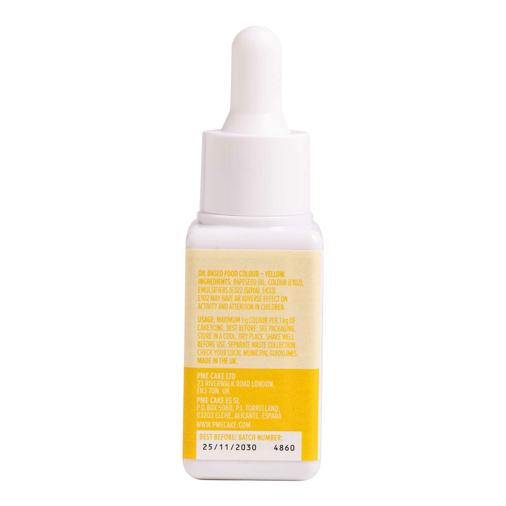 Colour Drops Geel - Voedselkleurstof op Oliebasis (20ml)