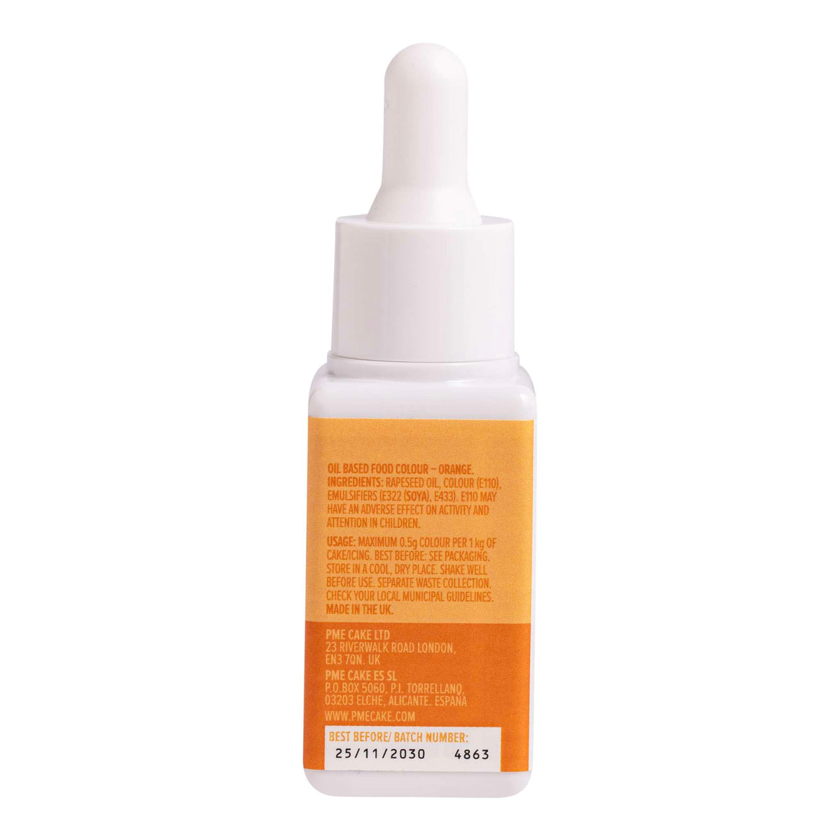 Colour Drops Orange - Lebensmittelfarbe auf Ölbasis (20ml)