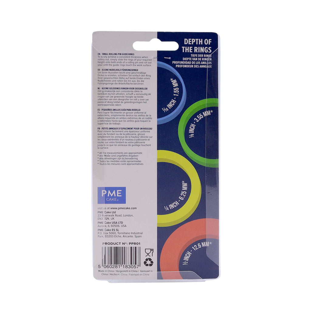 Large Rolling Pin Guide Rings Pk/8 (1.75inch / 44mm)