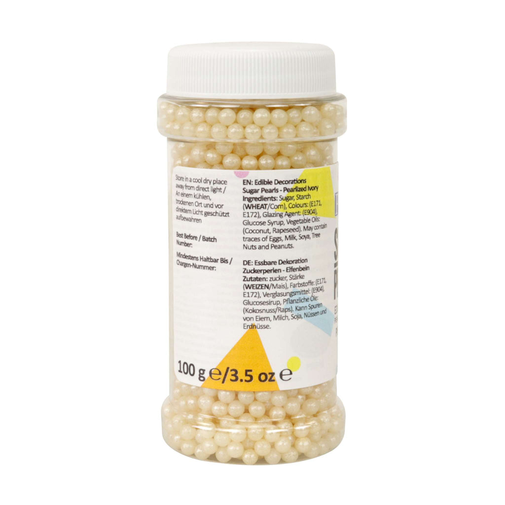 Pearlized Ivory Sugar Pearls Sprinkles (100g / 3.52oz)
