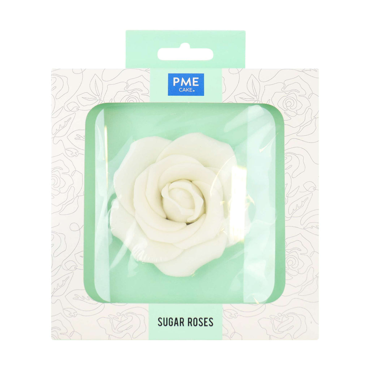 Rose en sucre blanc, 90mm