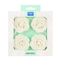 White Sugar Roses Pk/4