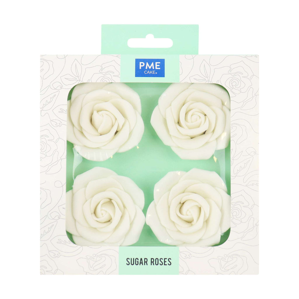 White Sugar Roses Pk/4