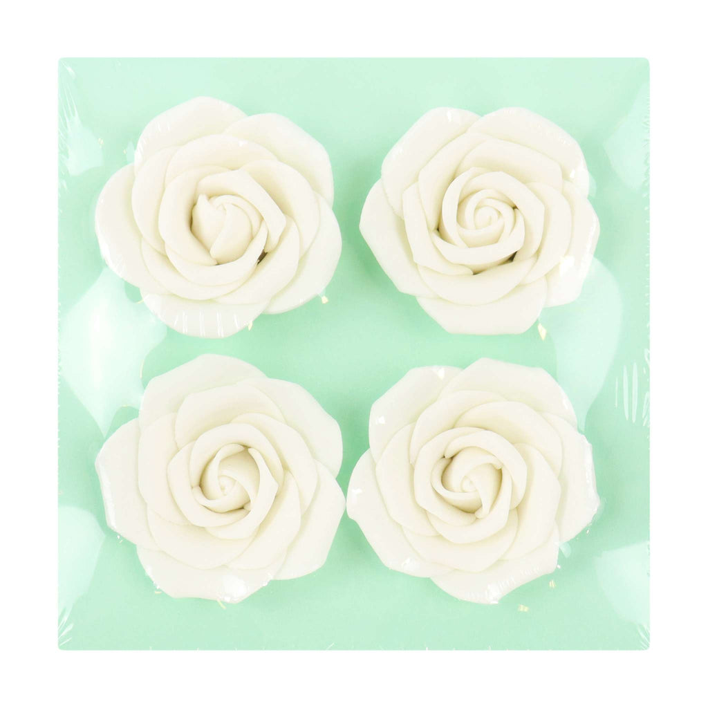 White Sugar Roses Pk/4